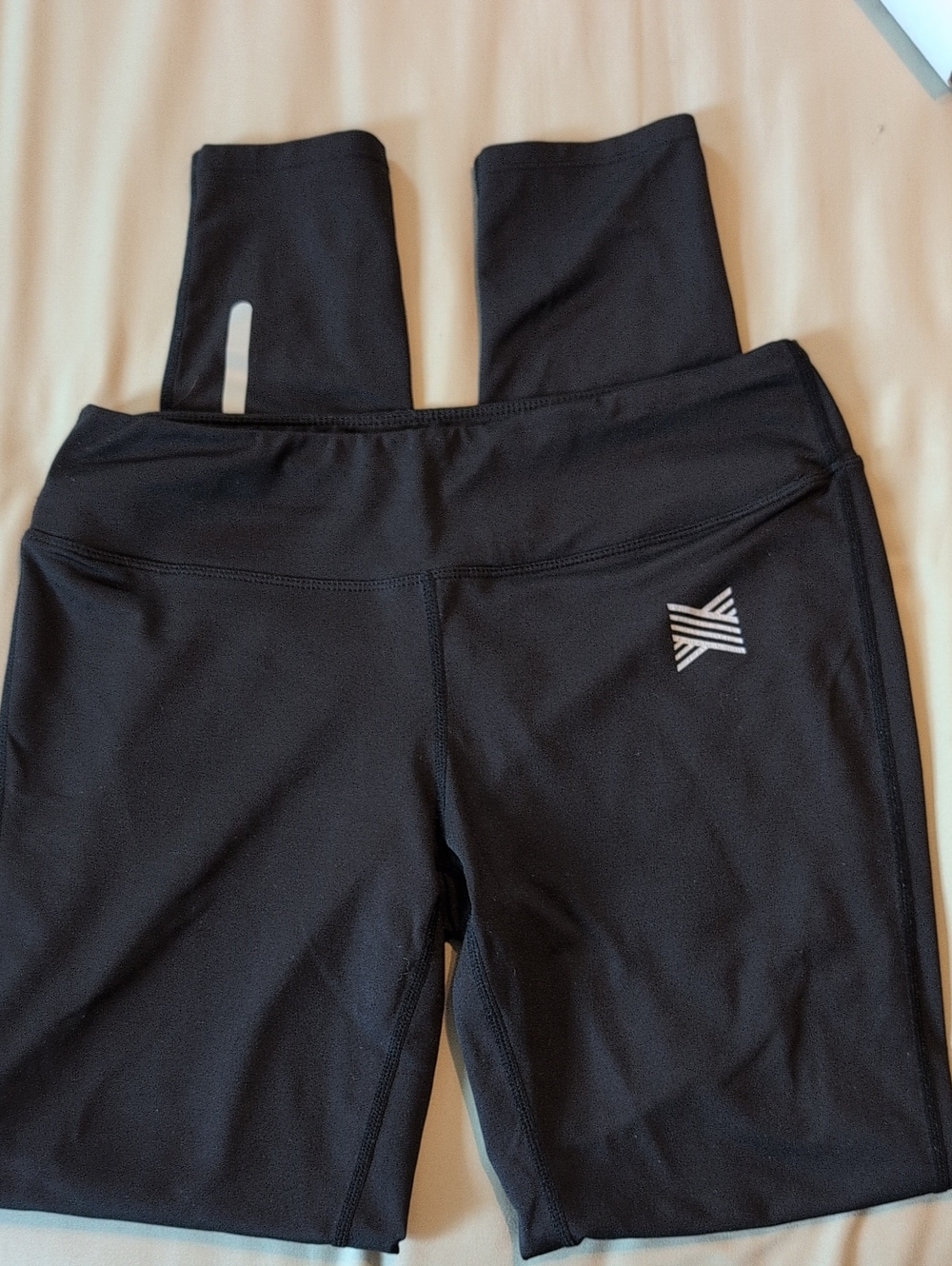 TREIGN Black Girls' Athletic Leggings with Reflective Accent